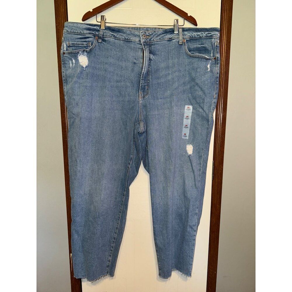 NWT Old Navy High-Waisted Secret-Smooth Pockets O.G. Straight Ankle Jeans‎ SZ 26